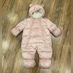 Baby GAP Pink Winter Snowsuit 0–6M Fleece Lined Water Resistant